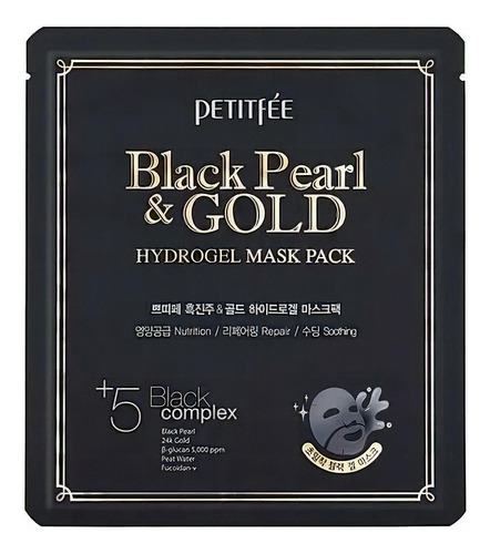 Petitfee - Mascarilla Facial Black Pearl & Gold Hydrogel Tipo de piel Todo tipo de piel
