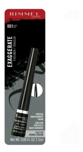 Delineador De Ojos Rimmel Exaggerate Eyeliner Precise High Acabado Mate Color Negro