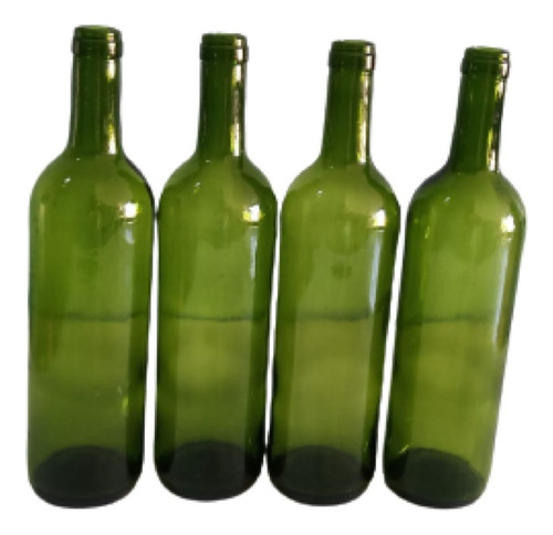 20 Botellas De Vidrio Verde 750ml Y Corchos Nuevos Para Vino