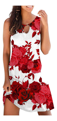 Vestido Casual Holgado De Verano Con Estampado Floral En L P