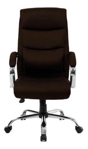 Imagen 2 de 4 de Silla de escritorio Newmo Jade marrón con tapizado de cuero sintético