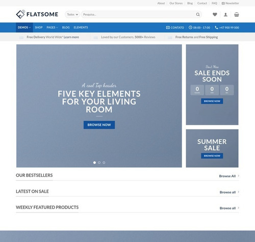 Site Loja Virtual Ecommerce - Tema Flatsome