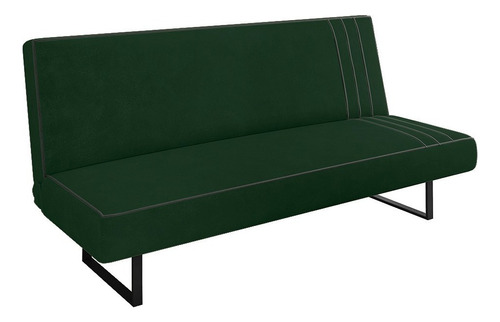 Sofá Cama Austrália 194 Cm Encosto Reclinável Veludo Verde