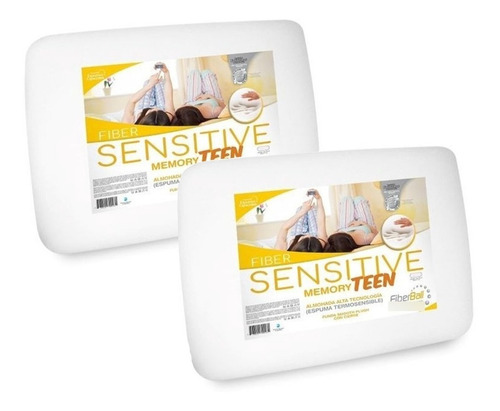 Imagen 1 de 9 de Combo X2 Almohadas Fiberball Viscoelastica Memory Teen