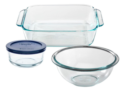 Pyrex -set Bolo De 1.4lt + Fuente De 1.4 Lt + Bolo 2tzs C/t