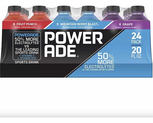 Powerade Pack De Mora Azul, Uva, Ponche (20 Fl. Oz., 24 Pk.)