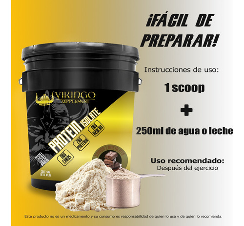 Proteína Whey Hidrolizada Isolate Vikingo 5kg Varios Sabores Chocolate