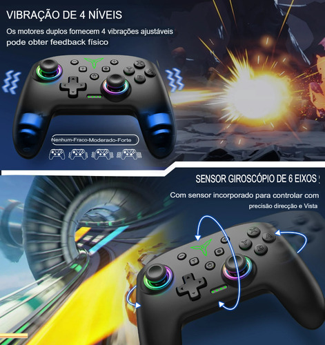 2 Controle Dinofire-controlador Sem Fio Bluetooth Rgb