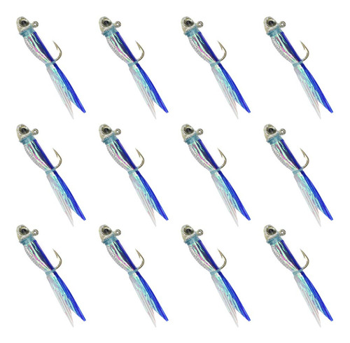 (02 Blue) - Yzd Silverside Minnow Crappie Jig 12pcs