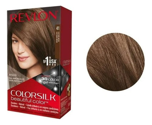 2 Pzas Tinte Para Cabello Revlon Beautiful Color 41 Castaño