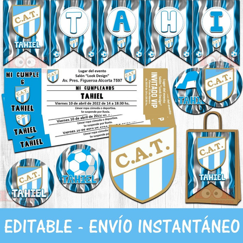 Kit Imprimible Candybar Atlético Tucumán Fútbol Editable