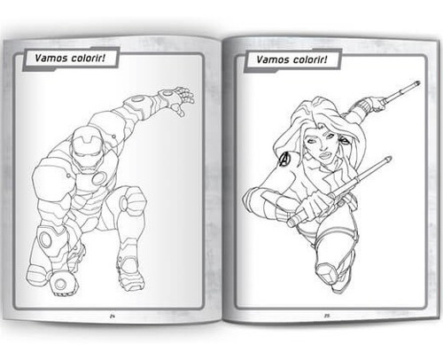 Imagem 4 de 6 de Livro 500 Adesivos E Atividade Heróis Vingadores Disney