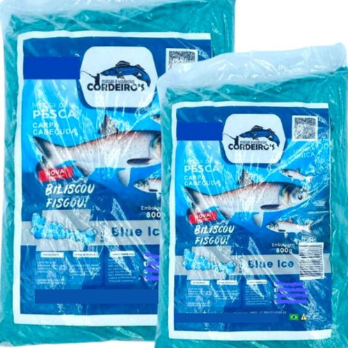 Kit 2 Massa Pesca Isca Em Pó Blue Ice Carpa Cabeçuda 800gr