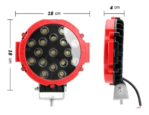 Imagen 3 de 3 de Faro Luces Led Blanco 6000k 51 W 4×4 Rústicos Tipo Arb Tiend
