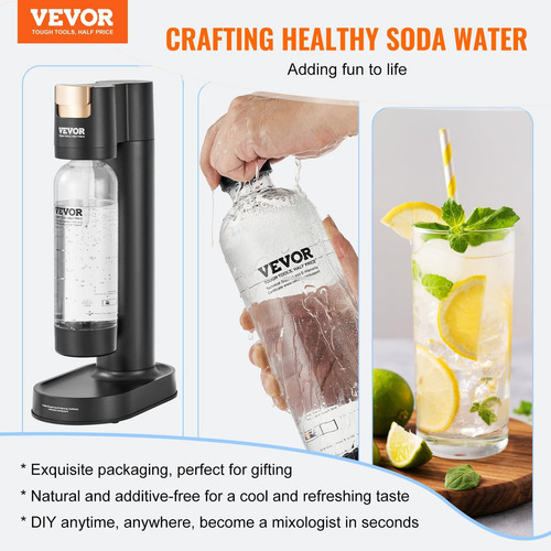 Máquina De Agua Con Gas Vevor Seltzer 1l Sin Bpa
