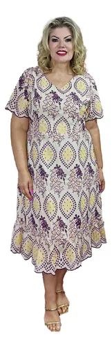 Vestido Feminino Moda Evang lica Comportado Plus Lubira