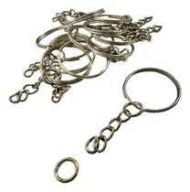 Comprar Abalorio Argolla Para Llavero 2.5cm Con Cadena, 50 Pzas