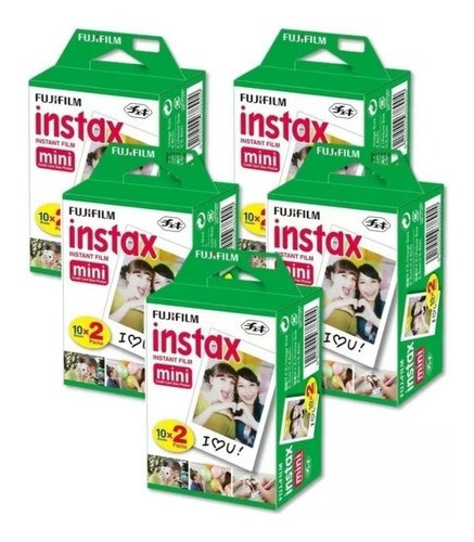 Rollo Film Pack X 5 Cartuchos Para Instax Mini 8 100 Fotos