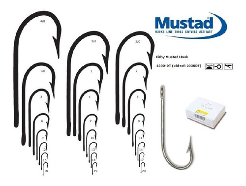 Anzuelo Mustad Tipo Kirby Duratin 2/0 Cajas X 100 Pzas