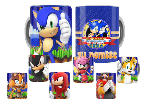 Taza De Plastico Sonic Personalizada Pack7 