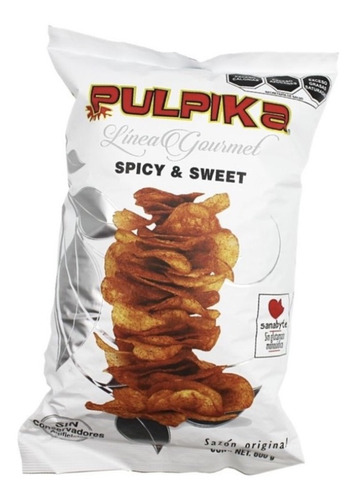 Imagen 1 de 1 de Pulpika Papas Sazón Original Picante Y Dulce 600 G