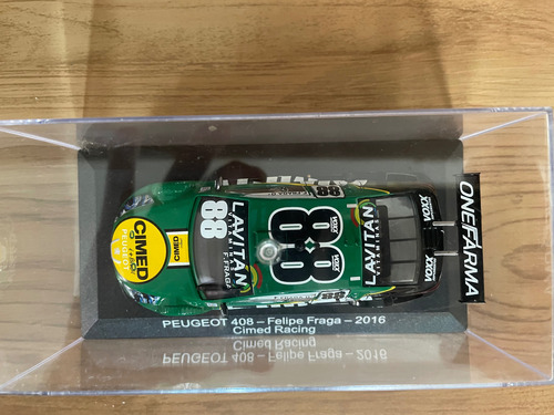 Miniatura Stock Car Peugeot 408 2016 1:43 - Felipe Fraga Verde