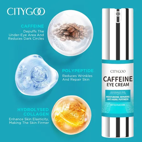 Crema De Ojos Con Cafeína Para Ojera, Bolsas, Arrugas