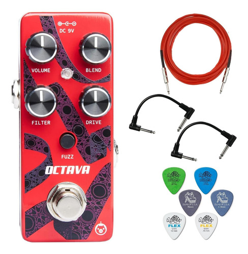Pigtronix Octava V2 Micro Octave Fuzz Red - Bundido Con Cabl