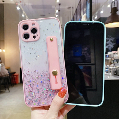 Funda Para Oppo A72 4g/a53/a32 Con Funda Protectora Y Soporte De Pulsera, Funda Transparente Brillante De Tpu Suave