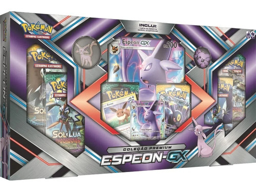Card Game Pokémon Tcg Box Sol E Lua Premium Espeon Gx