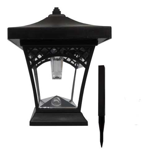 Farol Solar Estaca Vintage Blanca Automática Jardin Exterior