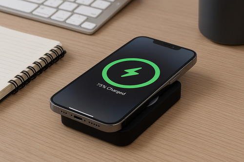 Carregador Portátil Magsafe Indução Turbo 5000mah Compacto Para iPhone Preto