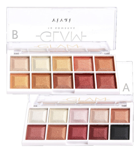 2 Paleta De 10 Sombras Glam 4073 - Kit Vivai J