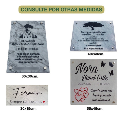 Imagen 5 de 7 de Placa De Mármol Recordatoria, Personalizada 20x15cm.