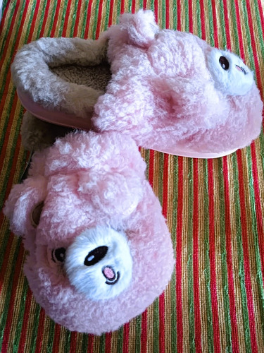 Pantuflas Invierno Peluche Corderito Osito Mujer