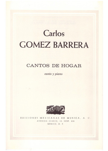 Cantos De Hogar Canto Y Piano.