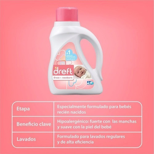 Dreft Jabon De Ropa De Bebe 1.36ml