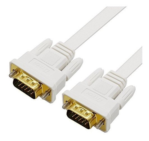 Dtech Slim Cable Flexible De 10 Pies Para Monitor Vga Macho 