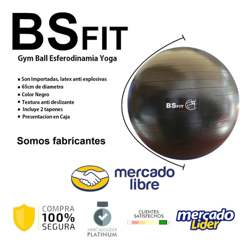 Imagen 2 de 8 de Pelota Esferodinamia De 65 Cm Fit Gym Ball Pilates Yoga Esfera