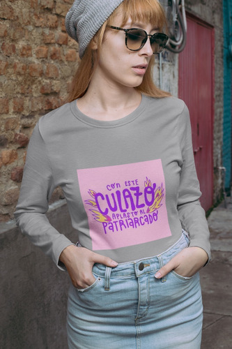 Polera Larga 8m Feminismo Mujer Patriarcado Estampado Algodo