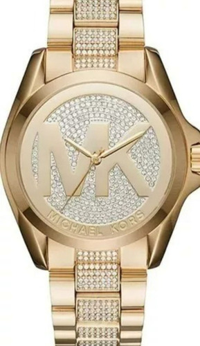 Relógio Michael Kors Mk6487 Gold Cravejado Feminino Cor da correia Dourado