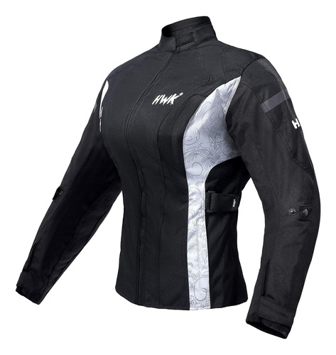 Chaqueta De Motociclista Hwk, Negro Y Blanco, Talle 4xl