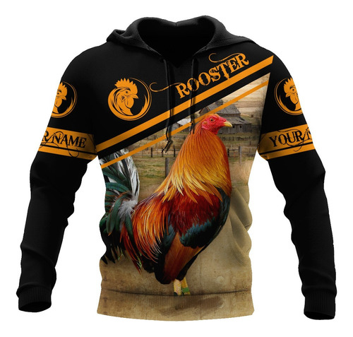 Sudadera Con Capucha Estampada De Gallo Sudadera Con Capucha