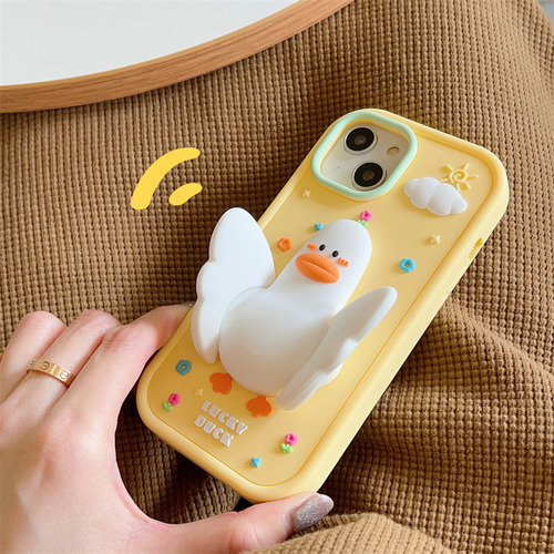 Funda De Silicona De Dibujos Animados Con Patito De Pie