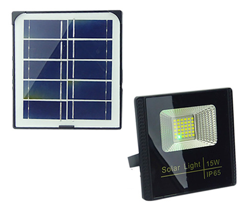 Foco Solar Led De 15 Watt, 35 Led, Con Panel Solar