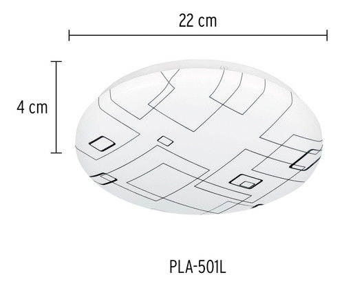 Imagen 3 de 6 de Plafón Redondo Decorativo Cuadros 8 W Led Volteck 43176