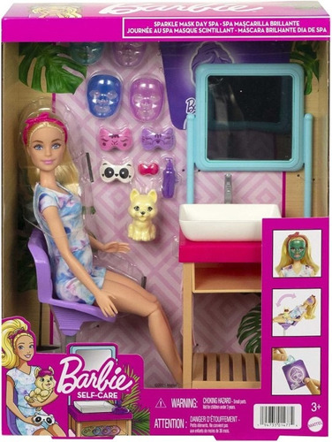 Barbie Playset Máscara Brilhante Dia De Spa Mattel