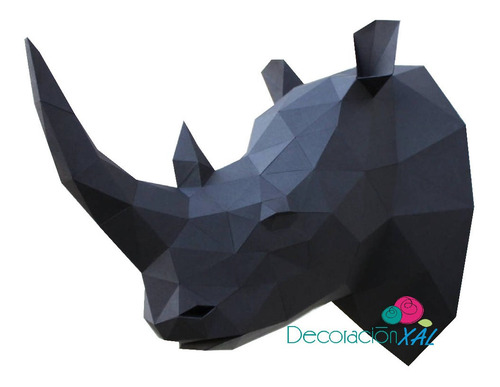 Imagen 1 de 3 de Cabeza Rinoceronte Para Armar Papercraft Papiroflexia