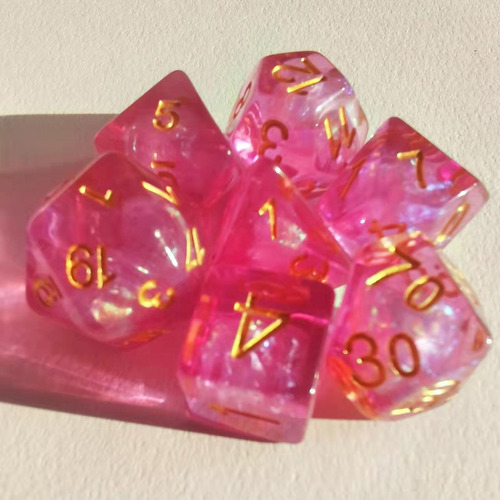 3 X 7x Dice Juego De Roles Dados D&d Juego De Dados Púrpura
