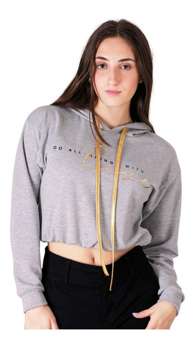 Sudadera Mujer Moda Con Capucha Gris Stfashion 69703869